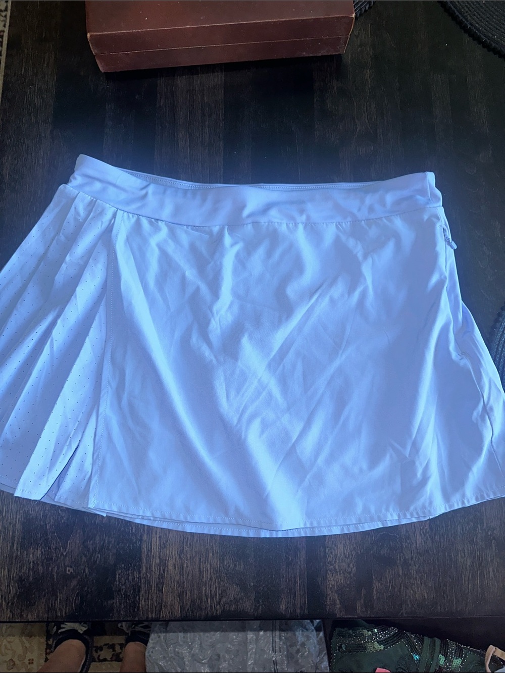 Avia White Athletic Skater Skirt with Side Pleat